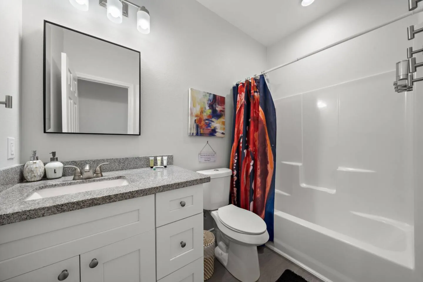 Bathroom vanity space for getting ready.