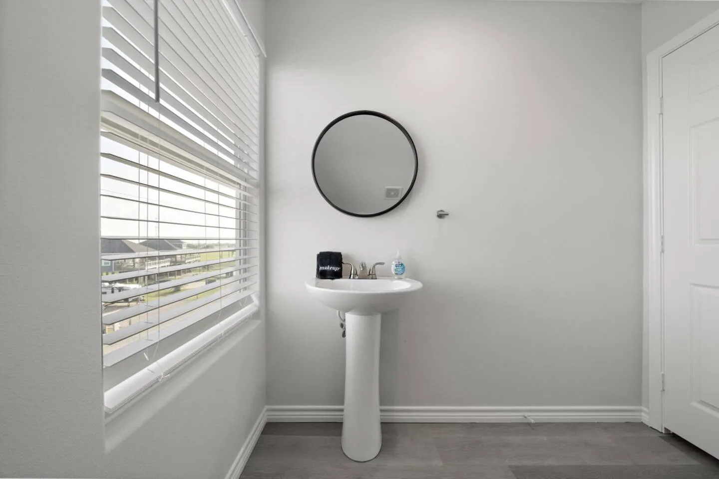 Half bath for quick cleanups during beach days and game nights.